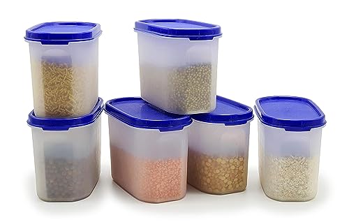 Mahaware Modular Oval Plastic Kitchen Container Set,1200 ml, Set of 6, Blue (B07X91B57M) Amazon Price History, Amazon Price Tracker