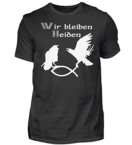 T-Shirt pour Homme Noir Anti-Déformation Hugin & Munin Confort Durable M