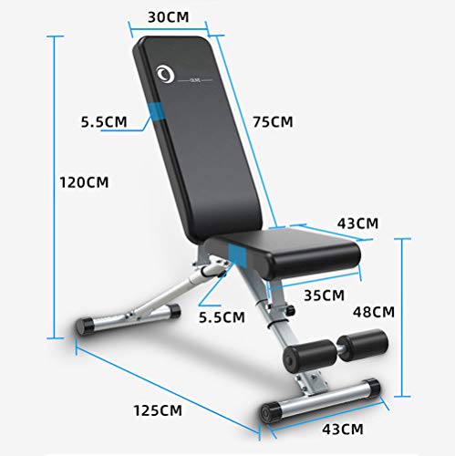 RICHLN Adjustable Fitness Chair,Utility Weight Bench,Foldable Exercise Bench,Multifunctional Incline Decline Bench Press Chair for Home Gym Black