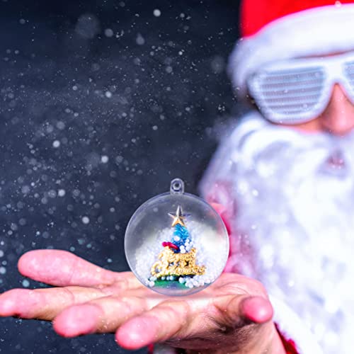 Healifty Pack of 20 Christmas Baubles Large 8 cm Christmas Tree Fillable Baubles with Clear Line for Craft Decorations - Image 6