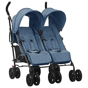 Geschwisterwagen, Mogou Zwillingskinderwagen, Geschwisterbuggy, Double Stroller, Doppelkinderwagen, Marineblau Stahl