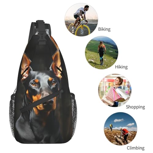 Mochila tipo sling crossbody negra para outdoor miniatura 5