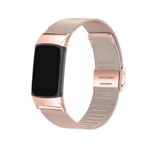 �~���m�X�e�����X���b�V���x���g�ɓK������Fitbit Charge 6/5(Rose gold)