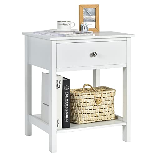 La comparación de mesita de noche simples para no confundirte al comprar. Mejor tienda en internet Mesas de noche COSTWAY Mesita de Noche con Cajón y Repisa, Mesita con 2 Niveles, Mesa en Estilo Simple y Moderno, Complemento de...