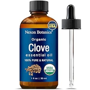 Organic Clove Essential Oil 30 ml – Pure, Natural, Undiluted for Toothache, Sore Muscles, Skin & Hair Care – Soothing Clove Bud Essential Oil – Nexon Botanics