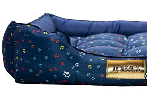 Cama com Colchão Removivel para Cachorro ou Gato Luppet até 5Kg Azul Patinhas M