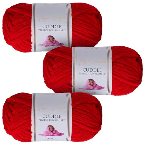 Utopia Crafts Cuddle Laine Chenille, Fil Chenille, Pelote de Laine à Tricoter Super Épaisse de...