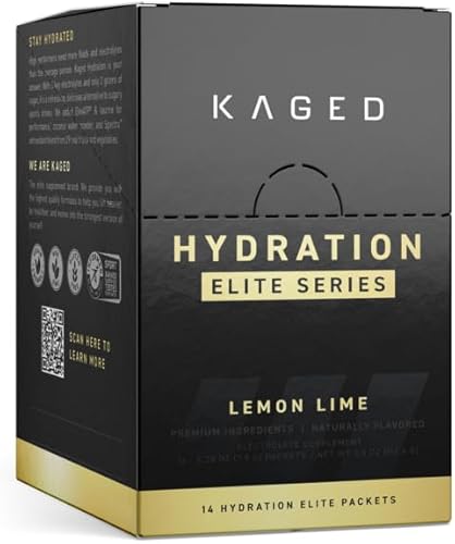 Kaged Electrolitos, Hydration Elite, suplemento de electrolitos en polvo premium, entrenamiento intra, después del entrenamiento, lima limón, 14