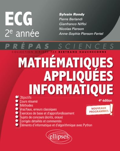 livre Mathématiques appliquées - Informatique - prépas ECG 2e année - Programme 2022
