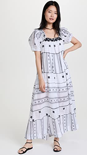 Free People Jamie Embroidered Maxi Black/White MD (Women's 8-10)2
