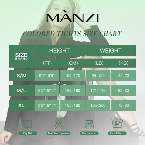 Image of MANZI Women's Solid Color Semi Opaque Footed Tights Soft Stretch Pantyhose