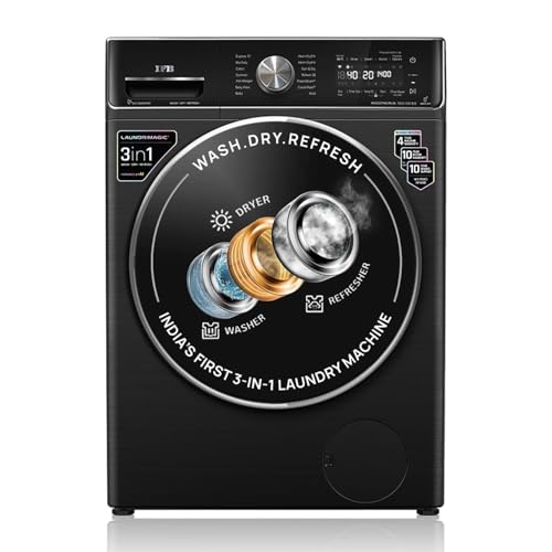 Image of IFB 10 Kg /7 Kg /3 Kg 3-in-1, AI Powered, Fully Automatic Washer Dryer Refresher (IFB Laundrimagic, EXECUTIVE PLUS ZXB, 9 Swirl Wash, Eco Inverter Technology, Black VCM)