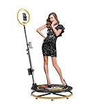 JIYANG 360 Photo Booth,360 Photo Booth Machine for Parties with Flight Case,Automatic Slow Motion Rotating 360 Video Camera Booth Selfie Platform(22") 