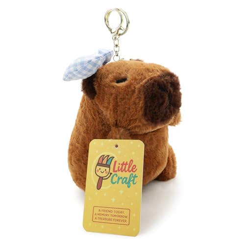 Image of 28 CM Cute Capybara Plush Keychain Soft Stuffed Animal Toy with Metal Key Ring, Kawaii Plush Bag Charm, Backpack Hanging Pendant, Car Keychain Gift for Kids, Girls, Boys & Adults