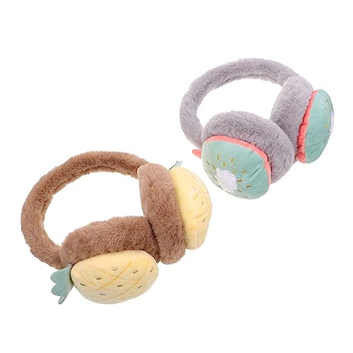 Homoyoyo 2pcs Decorative Plush Earmuffs for Boys and Girls Adults Comfortable Ear Adorable Design for Outdoor Activities Cold Weather for Girls Boys