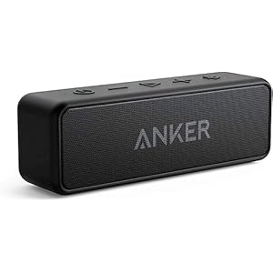 Anker Soundcore 2 Portable Bluetooth Speaker with 12W Stereo Sound, Bluetooth 5, Bassup, IPX7 Waterproof, 24-Hour Playtime, Wireless Stereo Pairing, Speaker for Home, Outdoors, Travel Black