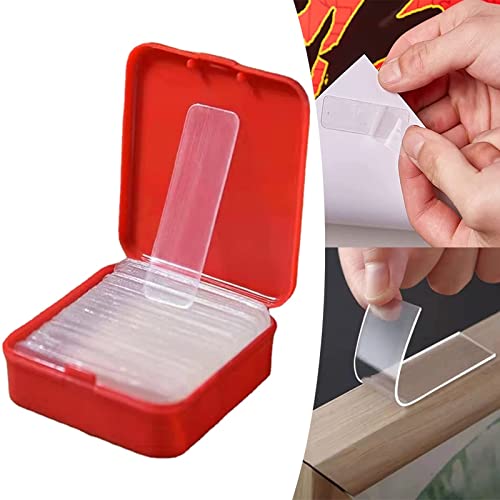 Shujin Wiederverwendbares Multifunktionales Doppelseitiges Klebeband,60 Stück Set Waschbares Spurlos Transparent und Ablösbar Klebeband für DIY Home oder Auto Cover