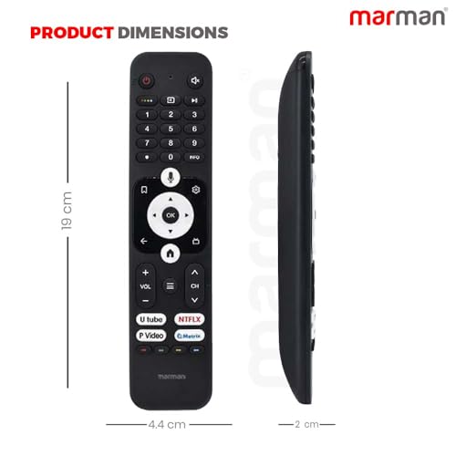 Image of marman Compatible with Haier Google Tv Remote Control Model HTR-U31 Suitable for LE32K800GT LE43K800UGT LE50K800UGT LE55K800UGT LE65K800UGT Television with Voice Command - Pairing Must!