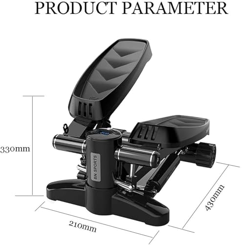 Image of Mini Stepper Machine with Display & Resistance Bands for Full Body Workout - Adjustable Intensity Up-Down Stepper for Home Exercise