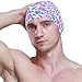 susiyo Small Flowers Seamless Mens Swim Caps Polyester Swimming Hat for Adult and Youth