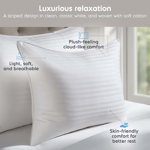 Image of Nestl Cooling Memory Foam Pillow with Down Alternative Pillows Combo Set - Queen Size Set of 2, 1 Soft and 1 Firm, Adjustable for Side, Back, Stomach Sleepers, Breathable Washable Bed Cover, 20 inchx30 inch