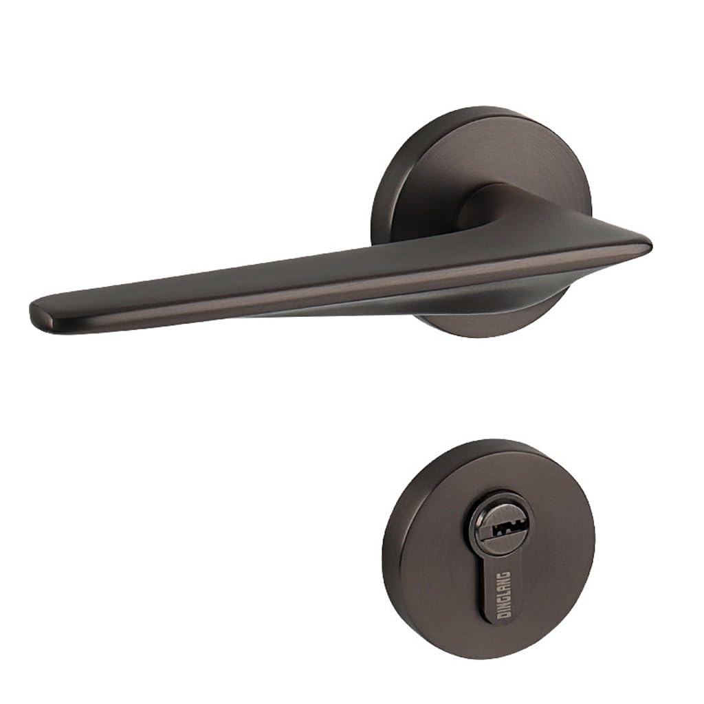 Serrure de porte intérieure or givré au design minimaliste et magnétique
