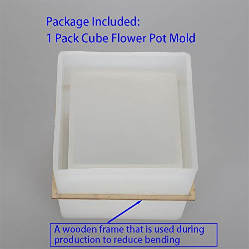 image for VTurboWay Big DIY Square Resin Plant Mold, Cube Silicone Molds, DIY Fl