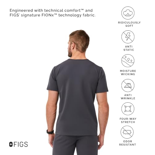Image of FIGS Leon Scrub Top for Men | 3 Pockets, Tailored Fit, Modern V-Neck, 4-Way Stretch, Moisture-Wicking