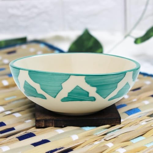 Image of Ceramic Bowl Set | 2-Piece Lightweight Crockery for Daily Use | Seafoam Green Ramen & Snack Bowls (75ml Each) | Elegant Microwave & Dishwasher Safe | Perfect Christmas & New Year Gift