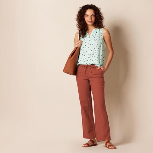 Image of Amazon Essentials Women's Linen Blend Drawstring Relaxed Fit Wide Leg Pants (Available in Plus Size)