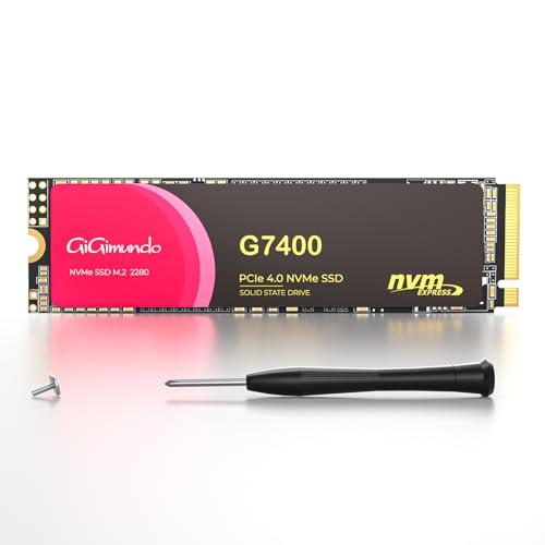 GiGimundo G7400 4TB M.2 PCIe Gen 4.0x4 NVMe SSD – Max 7400MB/s Read, 7000MB/s Write, Ultimate Performance, Ultra Fast Speed for Gamers & Creators