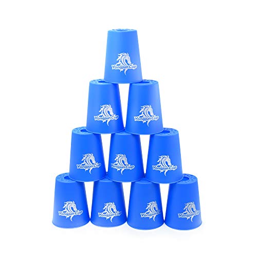 Cubelelo YJ Stacking Cups Cardboard Box (Blue) Quick Stacks Cups, Rapid Sport Stacking Cups Speed Training Set of 12