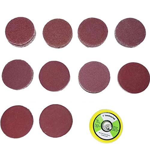Sackorange 100 Stück 5,1 cm Klett-Schleifscheiben mit Trägerplatte 0,6 cm Schaft für Bohrschleifer Drehwerkzeuge - verschiedene 60 100 120 150 180 240 320 800 1200 2000 Cover