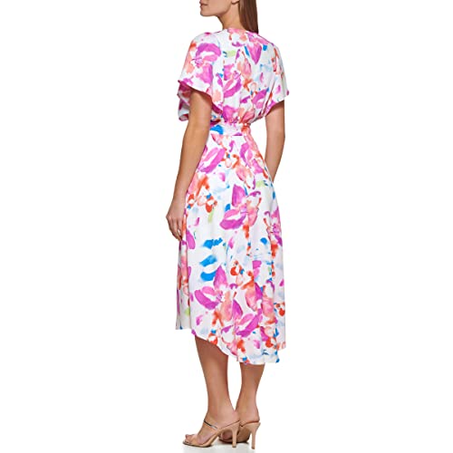Image of DKNY Women's Halter Faux Wrap Midi Dress
