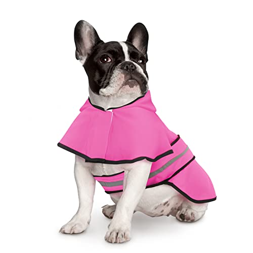 Hde Dog Raincoat Hooded Slicker Poncho For Small To X-Large Dogs And Puppies Pink - M #TOP1