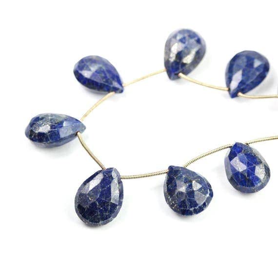 Lapis Lazuli briolette poire facettée 19mm pierre bleue naturelle pour création bijoux DIY