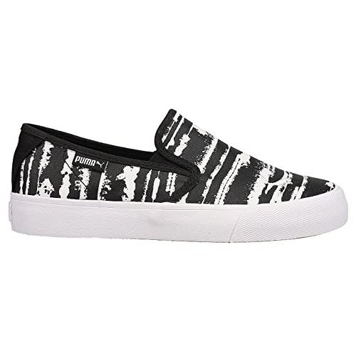 PUMA PUMA Bari Slipon Cat Stripe Mens Shoes Size 6.5, Color: Black/White