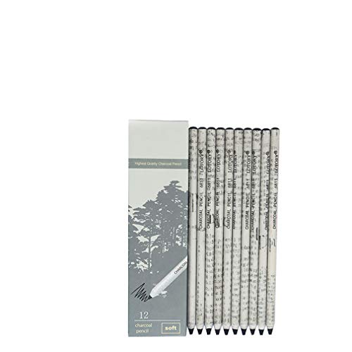 YYMIYU Knife-cut charcoal neutral sketch drawing with 12 continuous cores