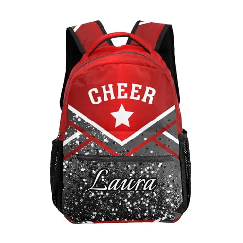 Cheer Backpacks Cheerleading Bags for Cheerleaders Personalized Birthday Christmas Gifts for Cheer Team Coaches Girls with Name (Red Color)