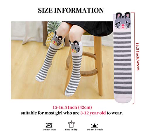 Color City Girls Knee High Socks Kids Long Boot Socks Cozy Fun Animal Warm Cotton Socks4