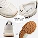 somiliss Sneakers for Women Genuine Leather Suede Patchwork Casual Lace Up Non-Slip Walking Shoes Comfortable Tennis Running Shoes Womens Fashion Sneakers Black