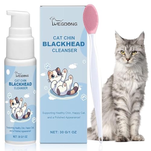 Meemion Katze Kinn Pflegeset,Ausgestattet mit Katzenaknebürste,Pflegt Katzenkinn Weichheit und Frische,30 G