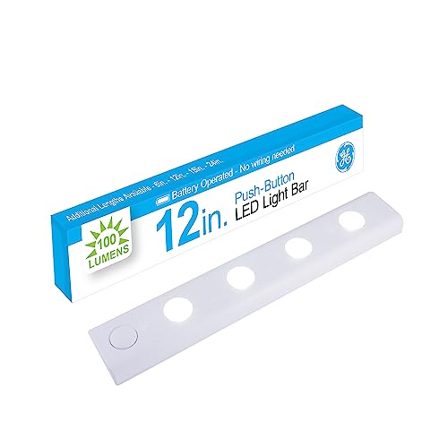 GE LED Under Cabinet Light, 12 Inch, White, Battery Operated,