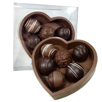 Anthony Thomas, Heart Shaped Chocolate Mold, Easter Day Chocolates, Classic Assorted Truffles in a Heart Shaped Mold, 6 Large, Colorful Truffles, Gift Box, 10 oz Truffles