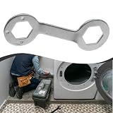Schraubenschlüssel, 36/38 mm Kupplungsmutterschlüssel für Waschmaschine, Trommelentfernungswerkzeug, Waschmaschinen-Reparatur, Wartungsschlüssel (Silber)