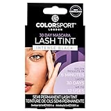 Colorsport London 30 Day Mascara Lash Tint, mascara volumizzante con colorante semipermanente per ciglia, dura fino a 30 giorni con 12 applicazioni, nero