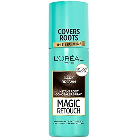 L'Oréal Magic Retouch Instant Root Concealer Spray, Ideal for Touching Up Grey Root Regrowth, 75 ml, Colour: Dark Brown Cover