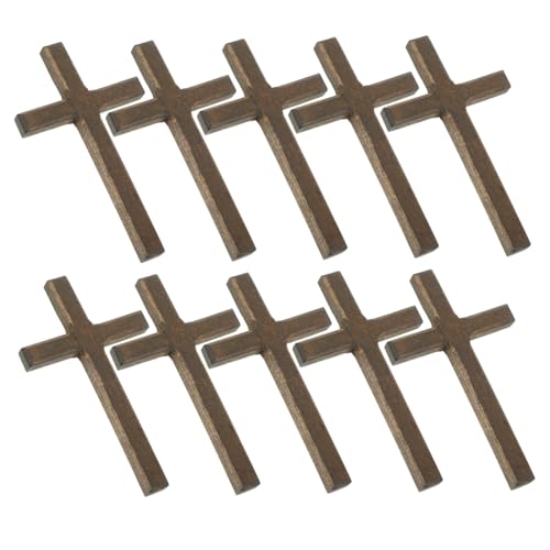 TOPBATHY Decor 10pcs Mini Croce Di Legno Croci Da Tenere in Mano Croci Di Preghiera Portatili Accessori Per Feste Battesimali Decorazioni Decorative A Croce