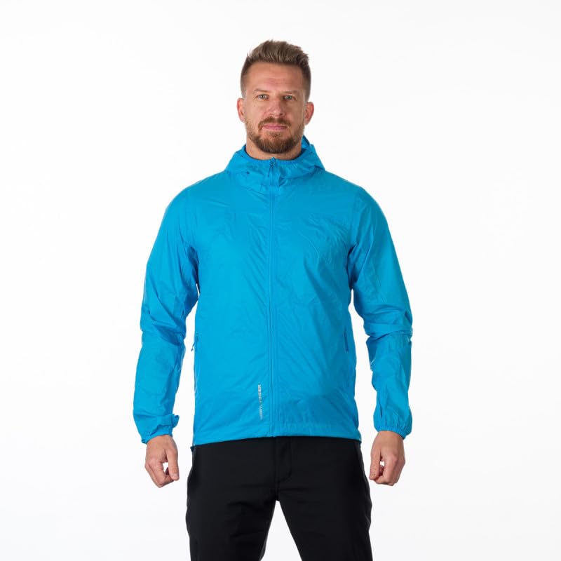 NORTHFINDER Chaqueta impermeable para hombre, empaquetable, multideporte, para bicicleta, ultraligera, para correr, senderismo, montañismo, ropa deportiva, chaqueta NORTHCOVER, azul, XXL