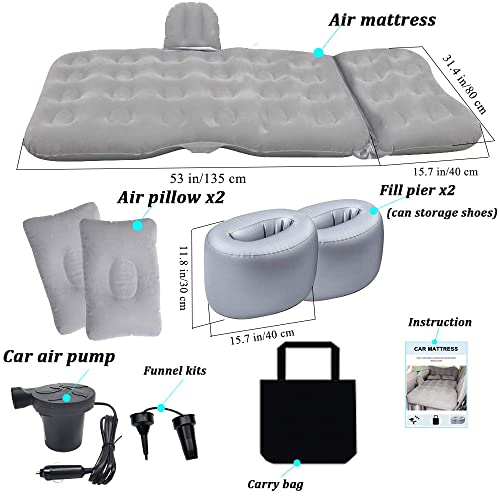 SAYGOGO Colchão de ar inflável para carro cama de viagem - Almofada de dormir espessa para carro com